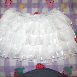 Elegant White Ruffled Skirt